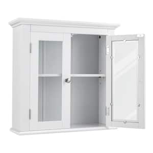 20 in. W x 6.5 in. D x 20 in. H Bathroom Storage Wall Cabinet in White with 3-Level Adjustable Shelf