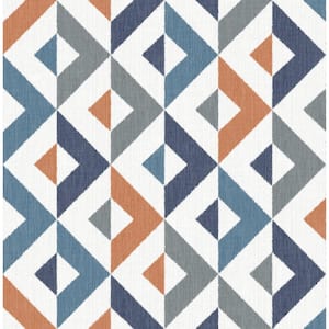 Seesaw Multicolor Geometric Faux Linen Paper Strippable Roll (Covers 56.4 sq. ft.)