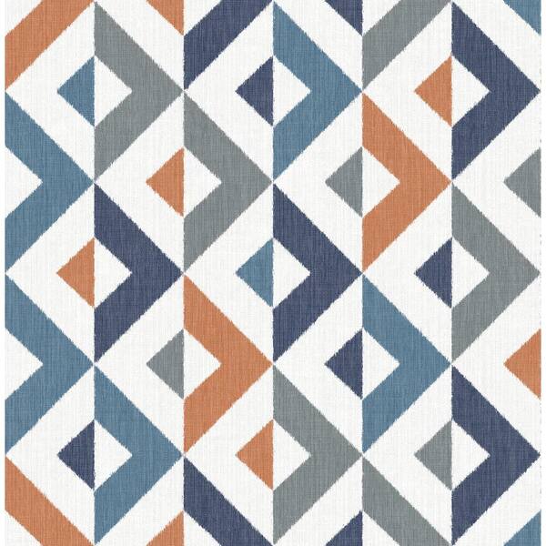 A-Street Prints Seesaw Multicolor Geometric Faux Linen Paper Strippable Roll (Covers 56.4 sq. ft.)