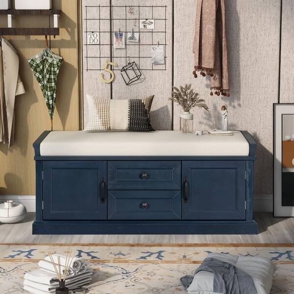 Huluwat Antique Navy Pine wood frame and legs MDF panels Shoe