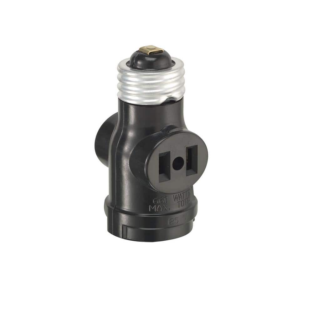 UPC 078477171202 product image for 660-Watt 15 Amp 2-Outlet Socket Adapter, Black | upcitemdb.com