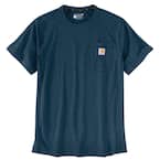 Men's Large Light Huron Heather Cotton/Polyester Force Relaxed Fit Midweight Short Sleeve Pocket T-Shirt