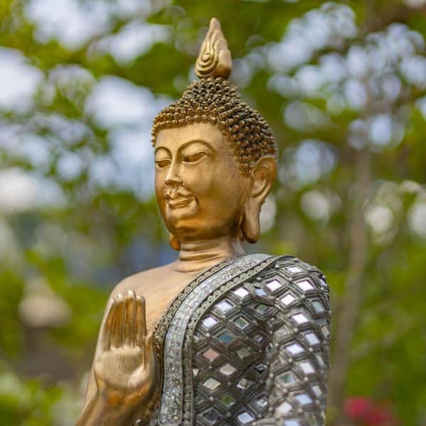 Zaer Ltd. International 17.3 in. Tall Gold and Silver Polyresin