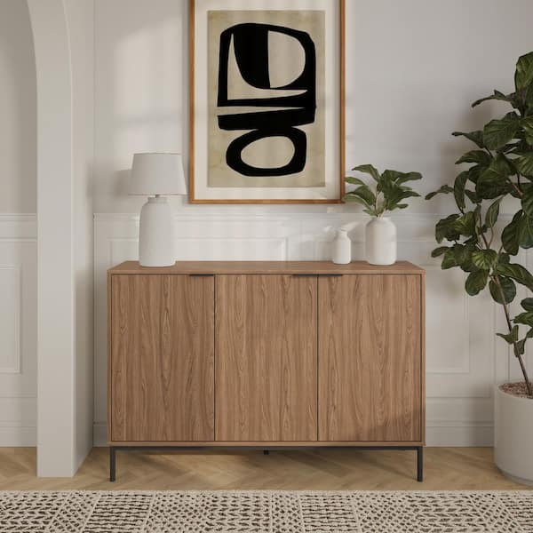 Connor Light Walnut Composite 3-Door Buffet