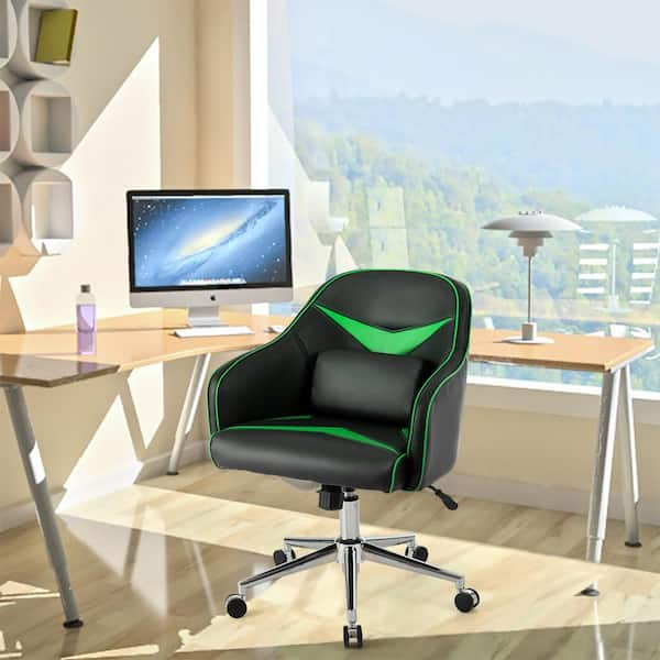 LACOO Office Green Mid Back Swivel Lumbar Support Desk, Computer