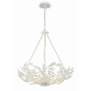Marselle 6-Light Matte White Chandelier with No Bulb Included