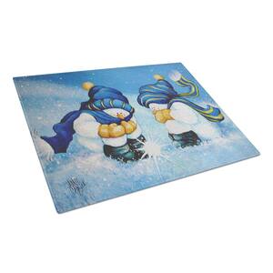 We Believe in Magic Snowman Tempered Glass Large Cutting Board