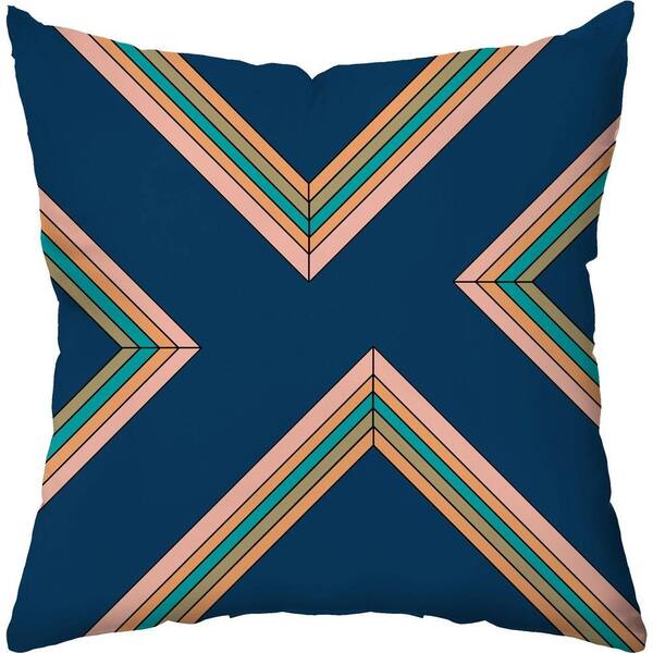 Checkerboard Lifestyle 18 in. H x 18 in. D Debbie Navy Piece of the Sky Throw Pillow