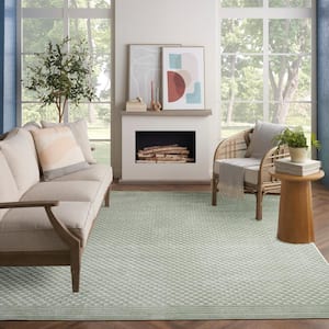 Casual Green 8 ft. x 10 ft. Checker Contemporary Area Rug