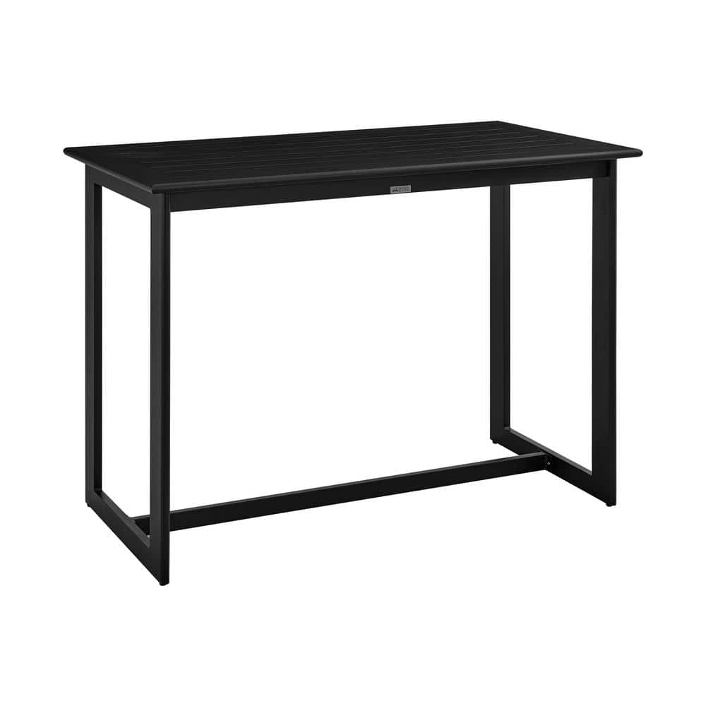 Grand Black Aluminum and Wicker 5-Piece Outdoor Bar Set