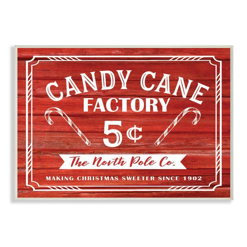 12.5 in. x 18.5 in. Candy Cane Factory Vintage Sign by Lettered and Li