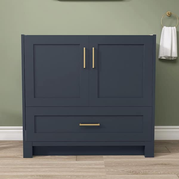 36 in. W x 21.5 in. D x 33.5 in. H Bath Vanity Cabinet Without Top Bathroom Vanity Cabinet in Navy Blue Assembled