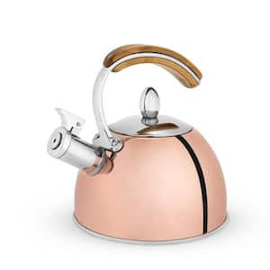 Pinky Up Presley Rose Gold 70 oz. Tea Kettle, Stovetop Induction Stainless Steel Whistling Kettle