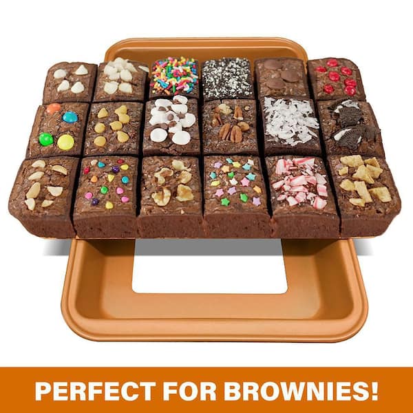 E-Z Baker Nonstick 3-Piece Brownie Pan With Divider, (13 x 7