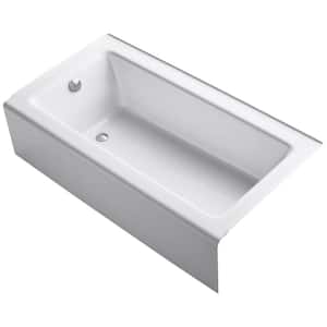 Bellwether 60 in. x 32 in. ADA Cast Iron Alcove Bathtub with Integral Farmhouse Apron and Left-Hand Drain in White