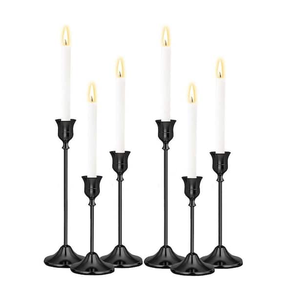 Black Vintage Metal Taper Candle Stick Holders Set of 6 for Table ...