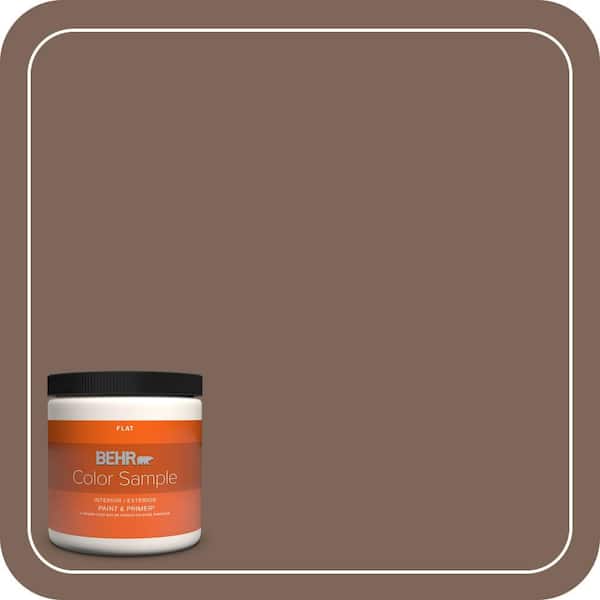 BEHR PREMIUM PLUS 8 oz. Home Decorators #HDC-AC-05 Cocoa Shell Flat Interior/Exterior Paint & Primer Color Sample