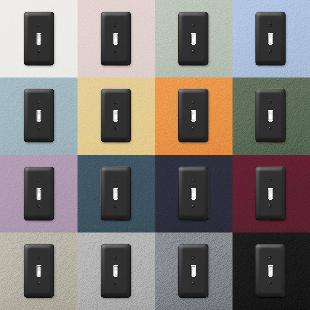 Black Metal 2-Gang Toggle and Duplex Wall Plate