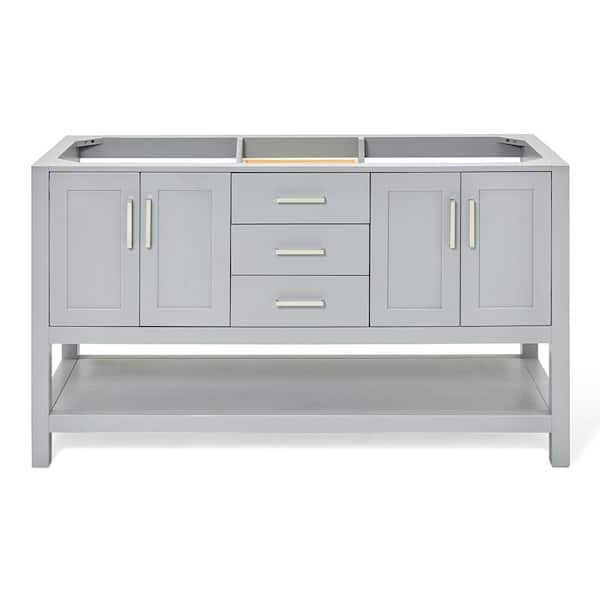 ARIEL Magnolia 60 in. W x 21.5 in. D x 34.5 in. H Bath Vanity Cabinet without Top in Grey