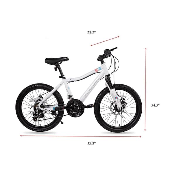White 20 in. Kids Montain Bike Gear Shimano 7 Speed Bike for Boys and Girls  SOUT202315 - The Home Depot