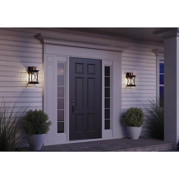 Progress Lighting Barlowe 1-Light Outdoor Wall Lantern In Antique Bronze With Clear Seeded Glass-190534