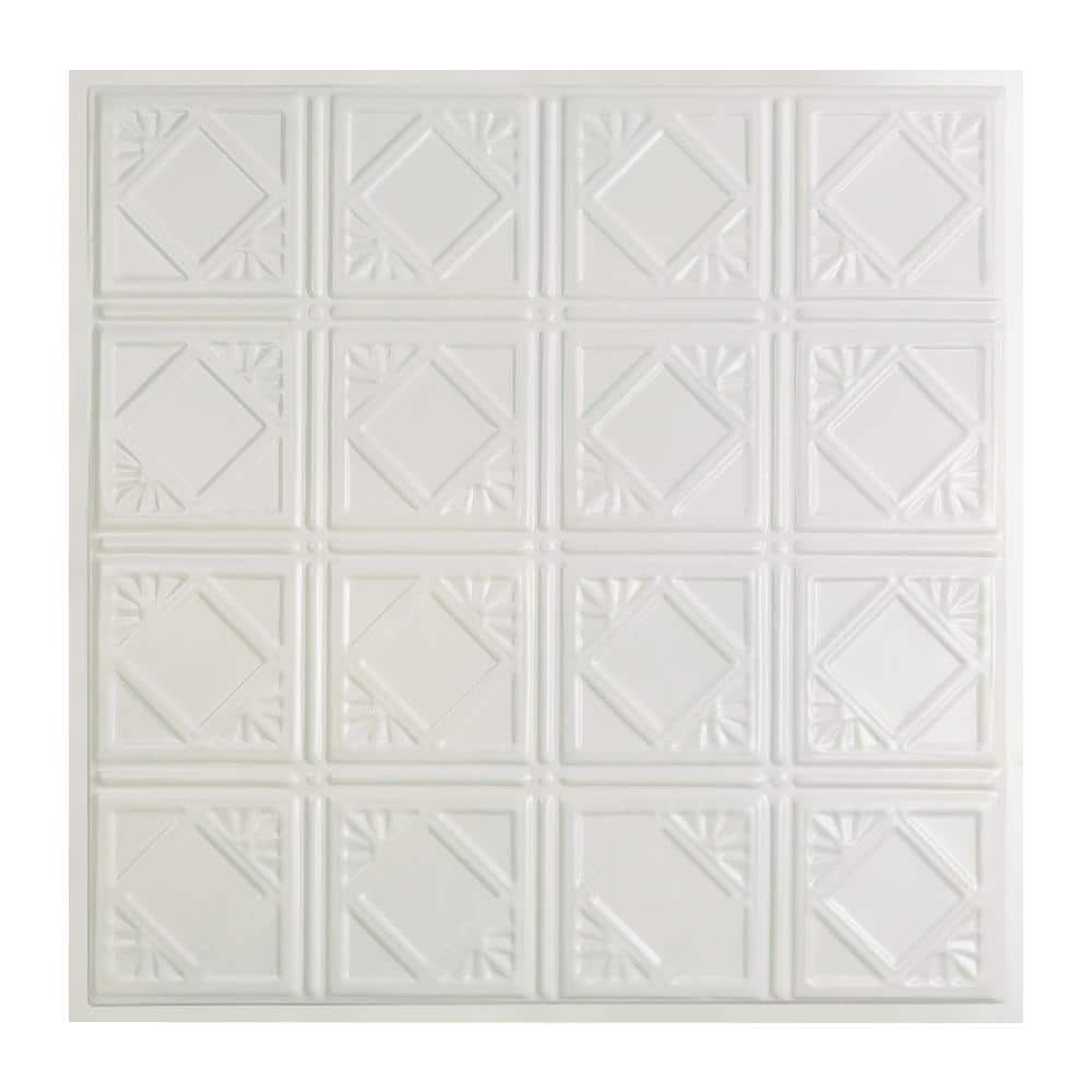 Ludington 2 ft. x 2 ft. Lay-In Tin Ceiling Tile in Matte White (20 sq. ft./case) price history on PriceWatchPro
