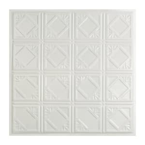 Ludington 2 ft. x 2 ft. Lay-In Tin Ceiling Tile in Matte White (20 sq. ft./case)