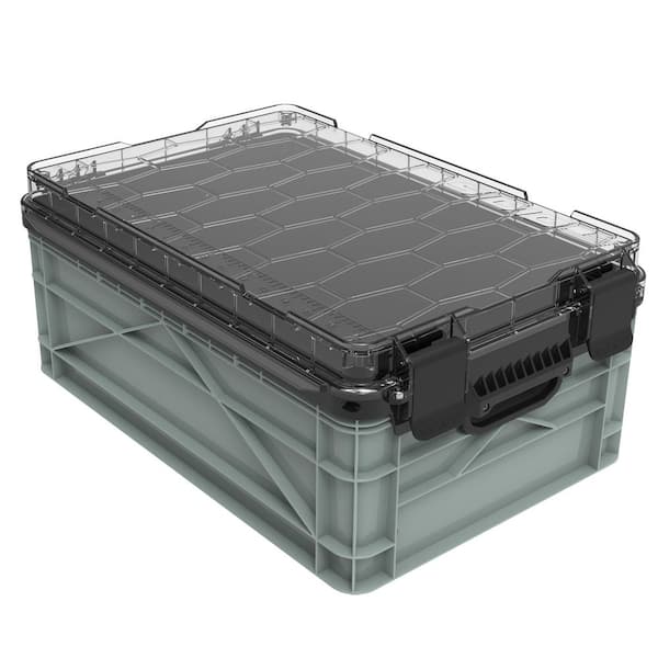 Weather Resistant Half Size Storage Bin High Stacking Heavy Duty Stackable Storage Bin with Lid and Dividers Aircraft