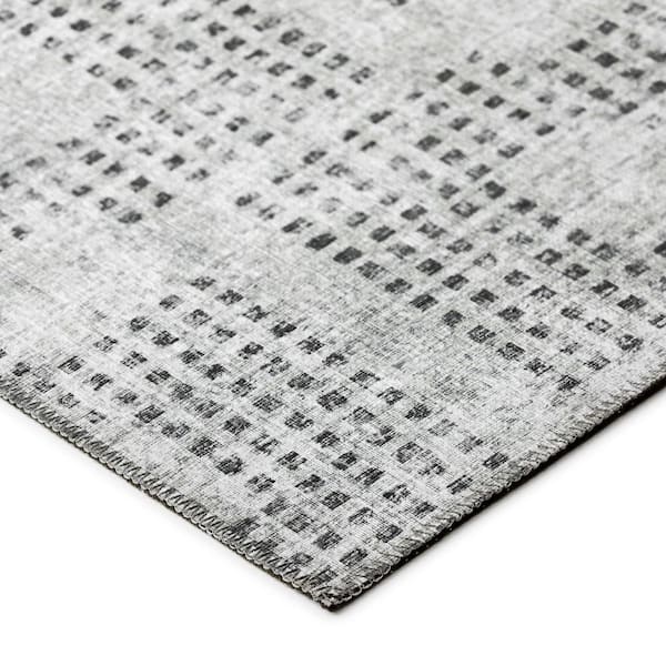 Eleanor Grey 3 ft. x 5 ft. Geometric Indoor/Outdoor Washable Area Rug