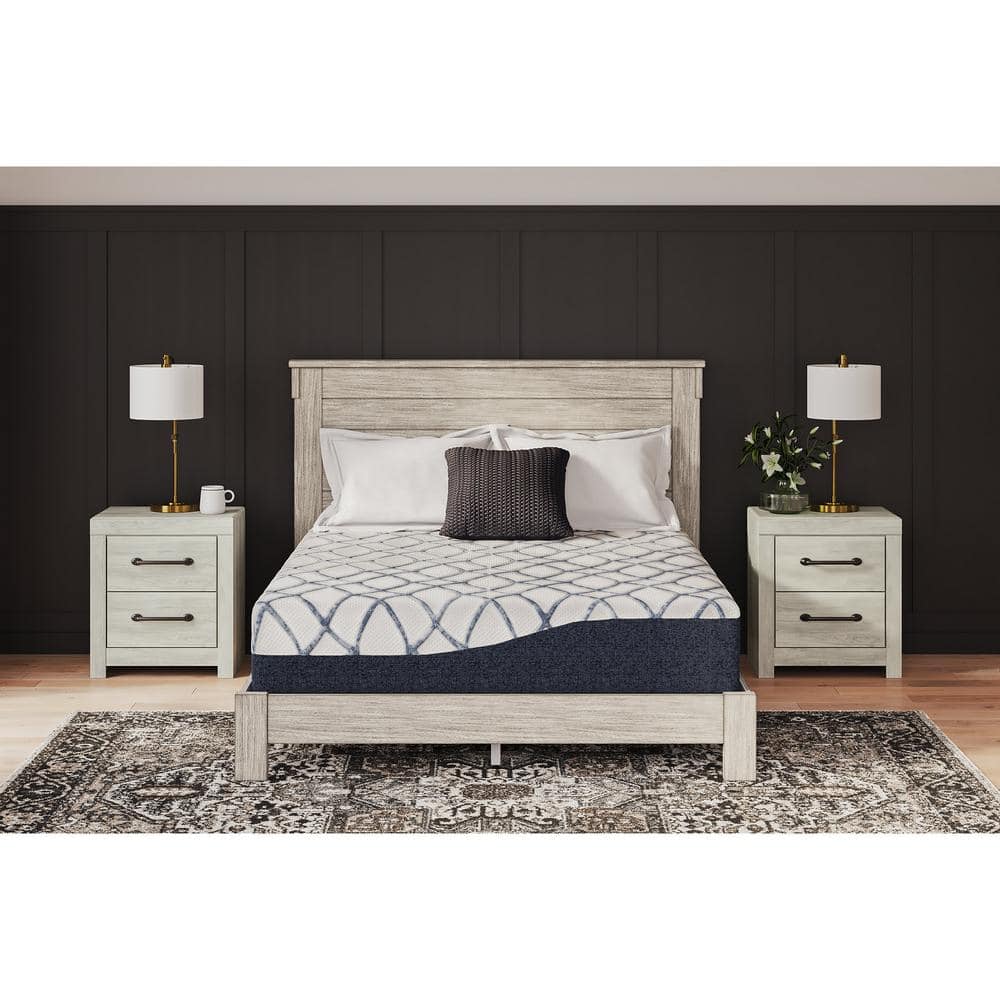Full Blue and White Adjustable Memory Foam Mattress