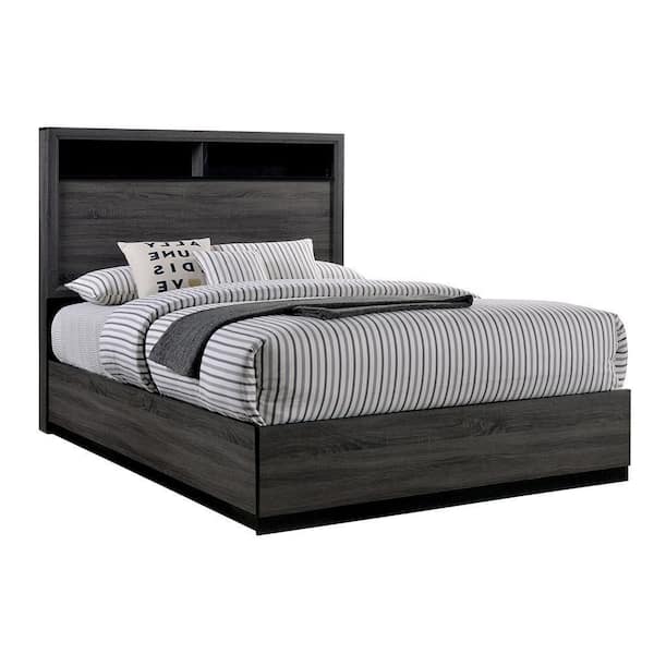 Unbranded Jay Gray Wood Frame King Platform Bed