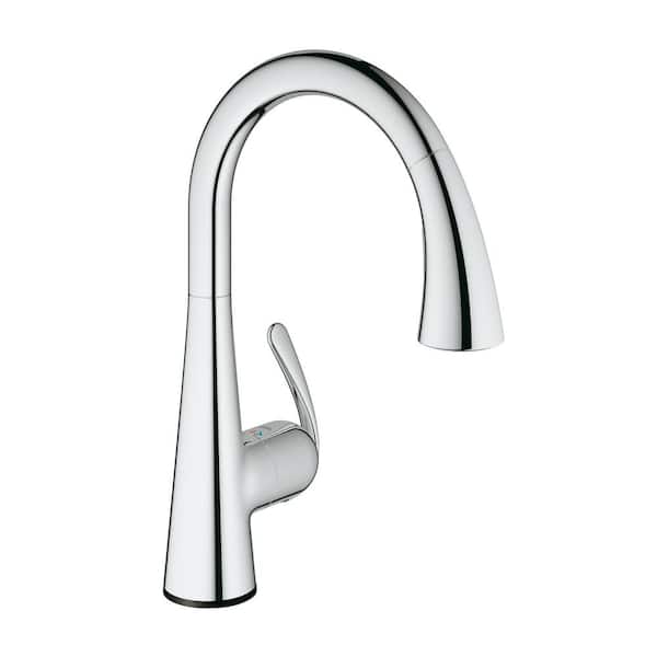 GROHE LadyLux Cafe Touch Single-Handle Pull-Down Sprayer Kitchen Faucet in StarLight Chrome