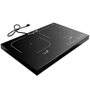 MegaChef Portable Dual Electric Coil Cooktop - Black