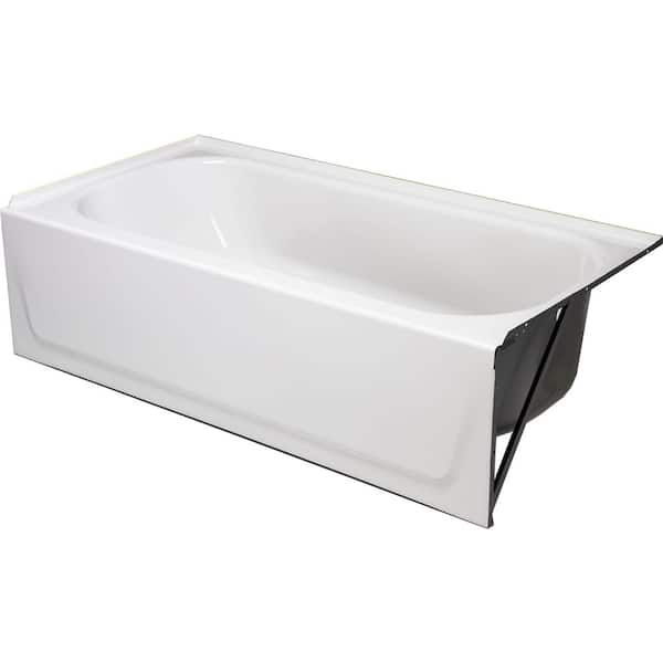 Aloha 60 in. Right Drain Rectangular Alcove Soaking Bathtub in White