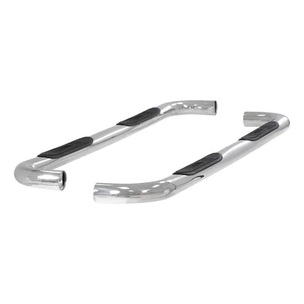 Aries 3-Inch Round Polished Stainless Steel Nerf Bars, No-Drill, Select Chevrolet Silverado, GMC Sierra 1500, 2500, 3500 HD