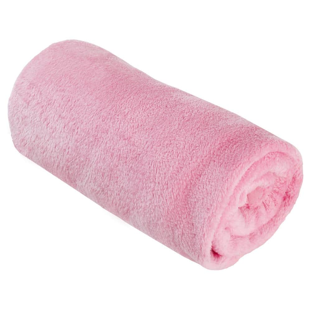 Pink Memory Foam Travel Pillow Set with Fleece Blanket and Eye Mask
