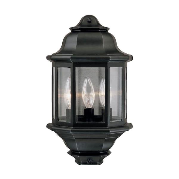 Acclaim Lighting Pocket Lantern Collection 3-Light Matte Black Outdoor Wall-Mount Fixture