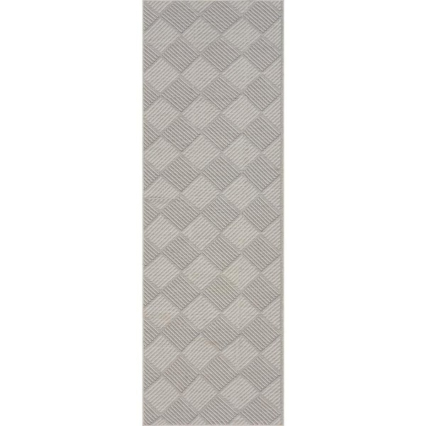 Valenne Diamond Grey 3 ft. x 8 ft. Outdoor Runner Rug