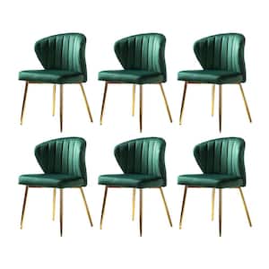 Olinto Green Side Chair with Metal Legs Set of 6