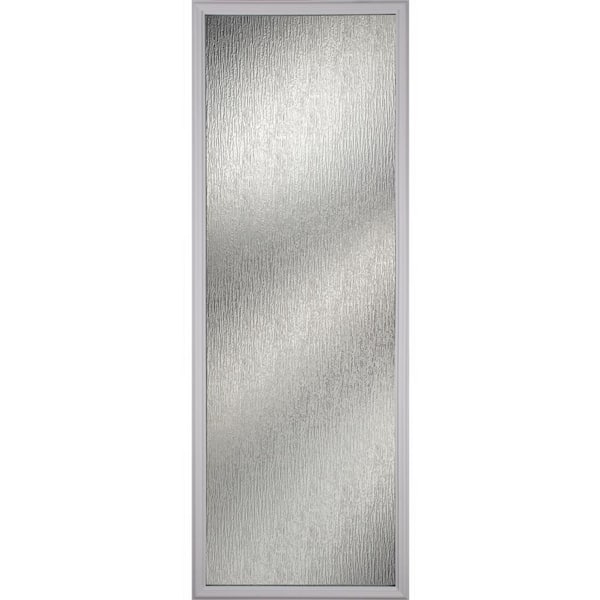 ODL Rain 22 in. x 64 in. x 1 in. with White Frame Replacement Glass Panel