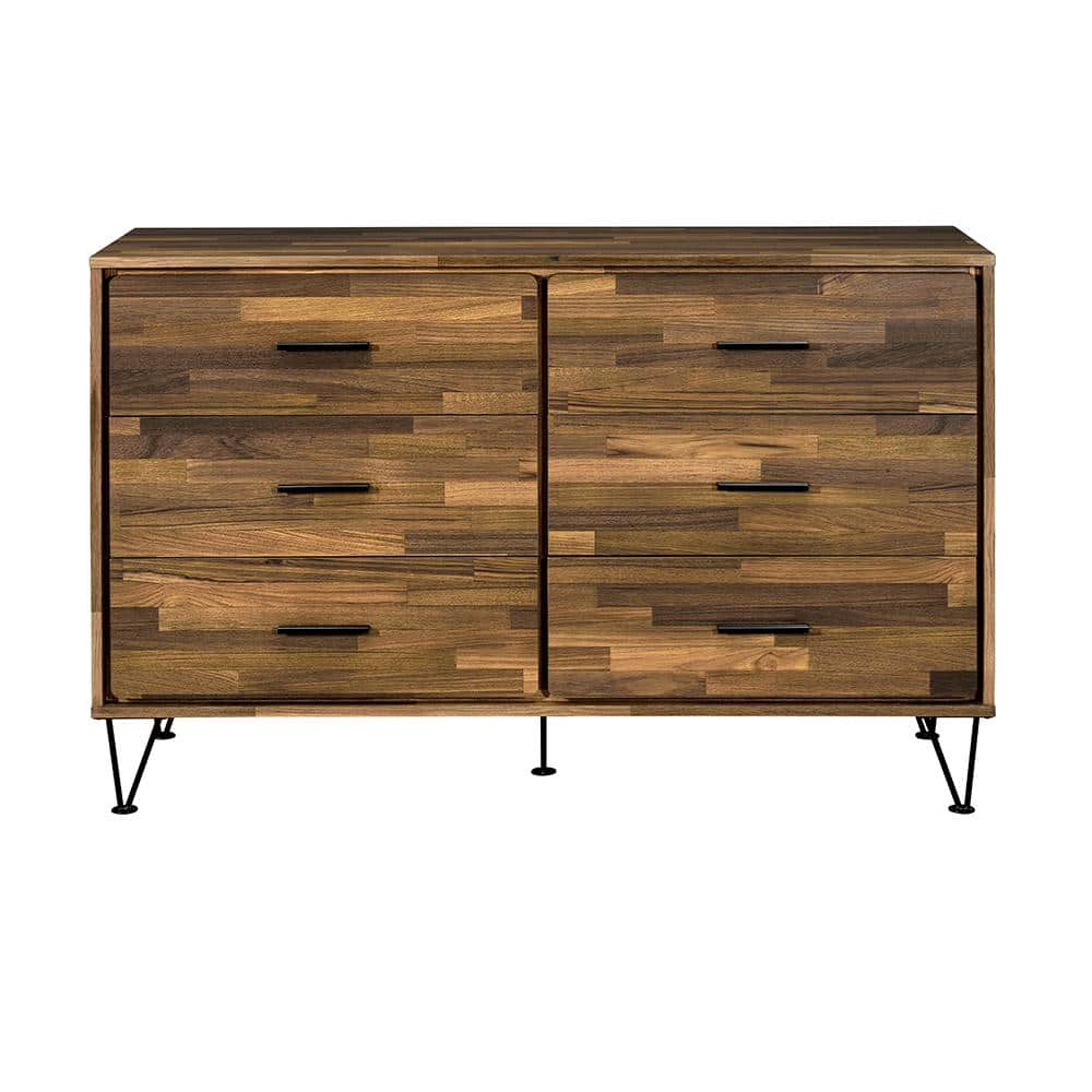 Acme Furniture Hestia 6-Drawer Walnut Dresser (31 H x 16 W x 47 D ...