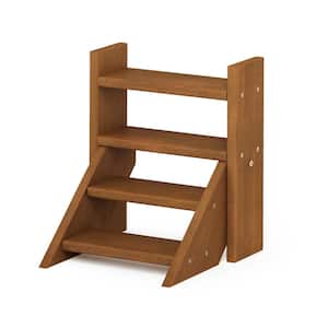 Tioman 13.8 in. Tall Meranti Wood Outdoor Staircase Planter Stand (4-Tiered)