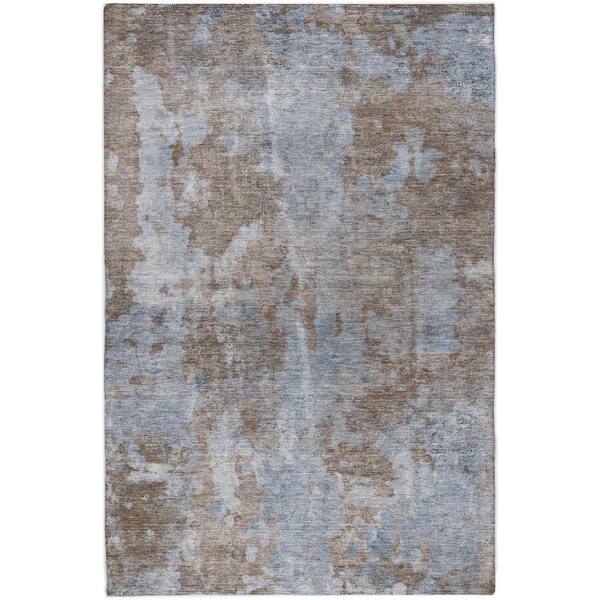 Dream Shag Premium Machine Washable Abstract ADS573 Brown 9 ft. x 12 ft. Area Rug