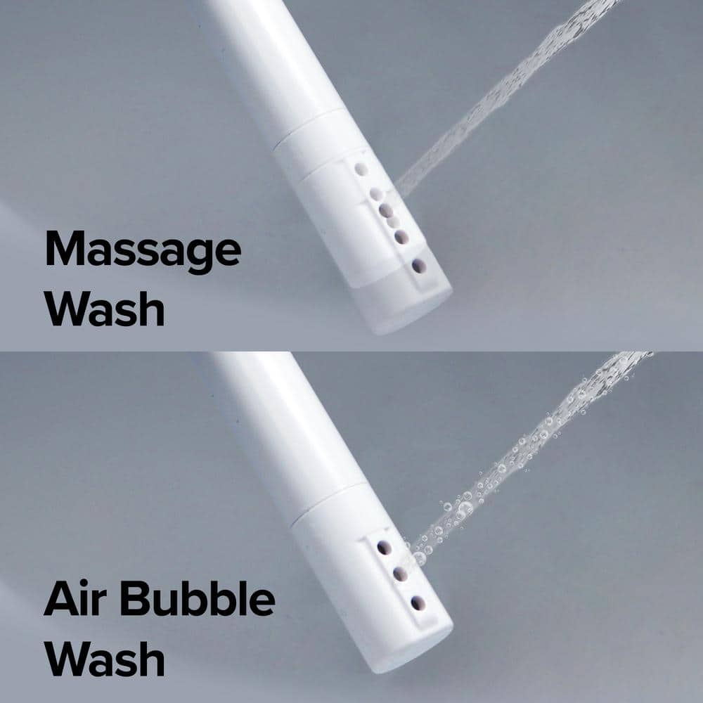 White Electric Bidet Seat with Control Panel and Heated Water