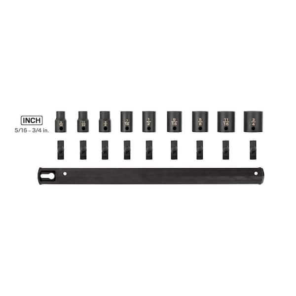 3/8 in. Drive 5/16 in-3/4 in. 6-Point Impact Socket Set (9-Piece)