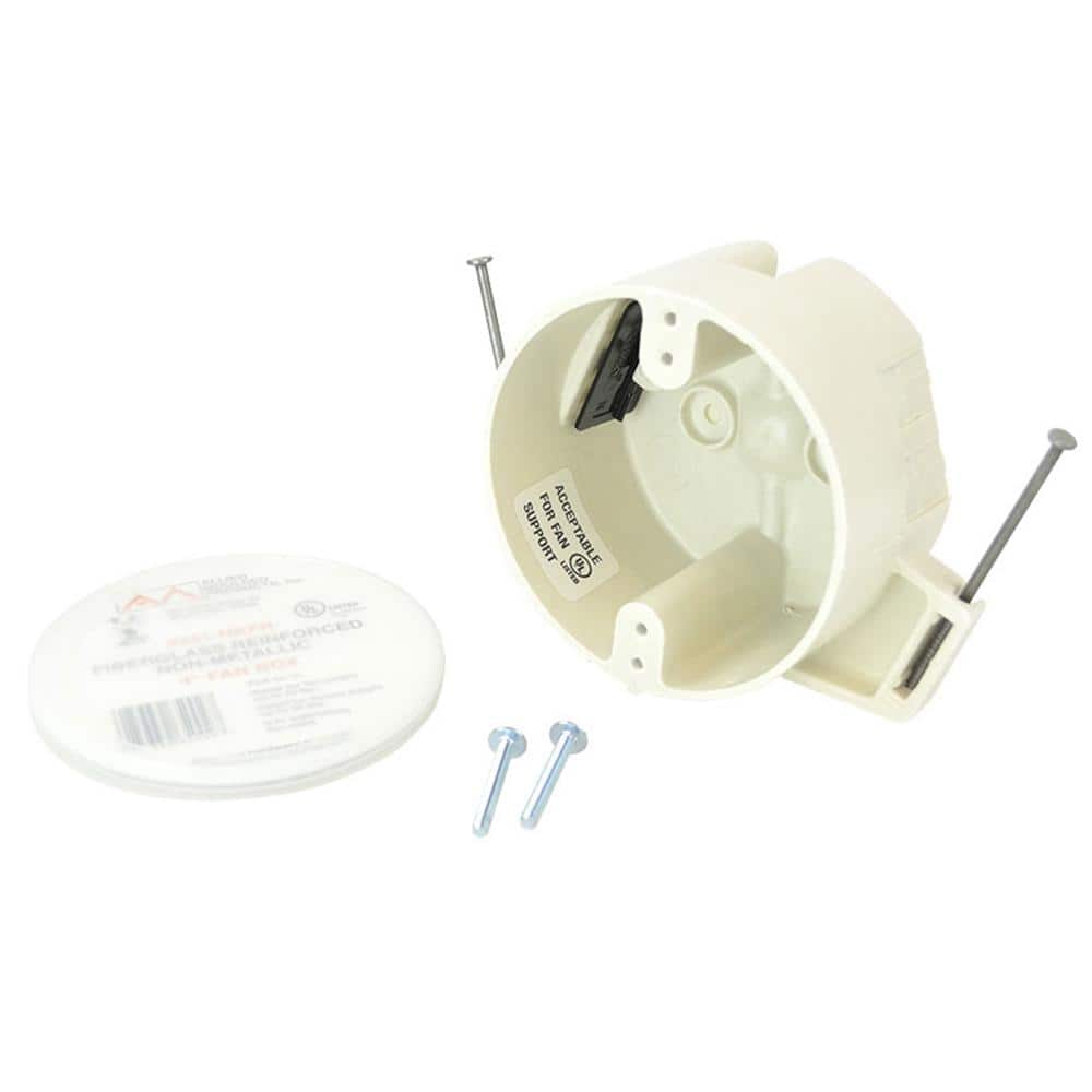 Allied Moulded Products 4 in. Dia 22-1/2 cu. in. New Work Fan Rated Round  Outlet Box R9351=NKFR - The Home Depot