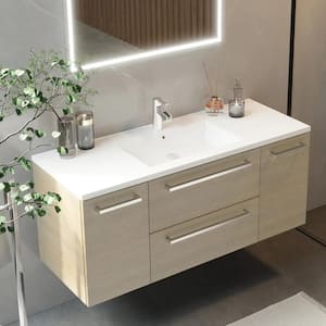 Silhouette 48 in. W x 18 in. D x 20 in. H Bathroom Vanity Side Cabinet in Aria with White Acrylic Vanity Top