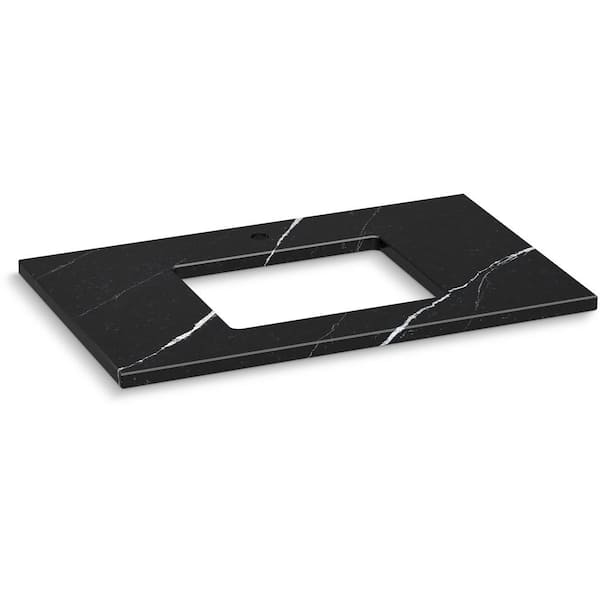KOHLER Silestone 37 in. W x 22.4375 in. D Quartz Rectangle Cutout with Vanity Top in Eternal Marquwith