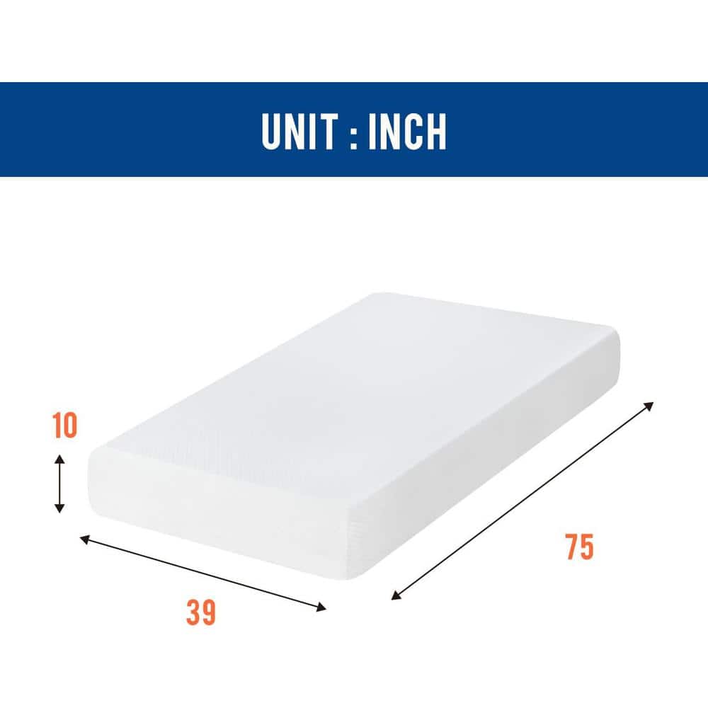 Twin Eurotop Gel Memory Foam Adjustable Bed Mattress