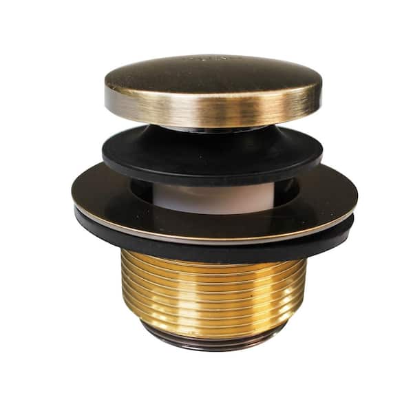 Westbrass 1-1/2 in. NPSM Coarse Thread Tip-Toe Bath Drain and Stopper in Antique Brass